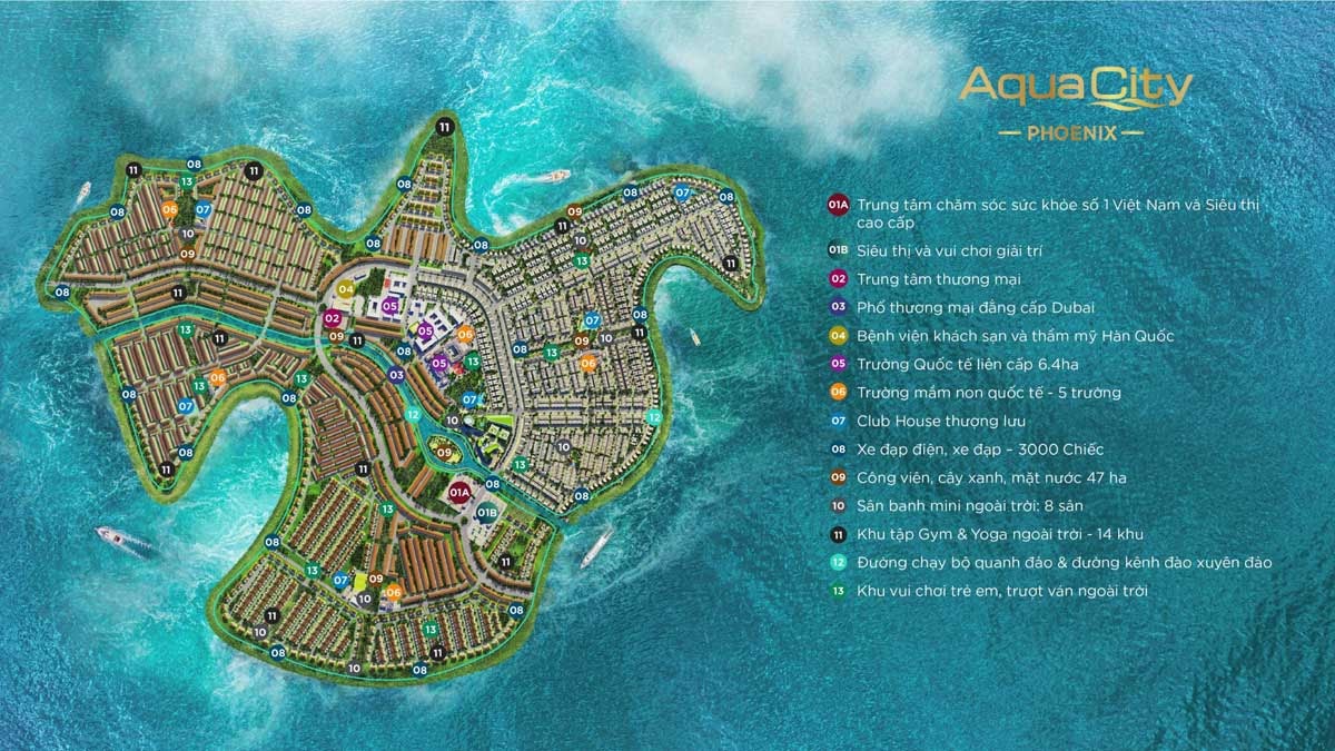 tiện ích nội khu tại phân khu Aqua City Đảo Phượng Hoàng