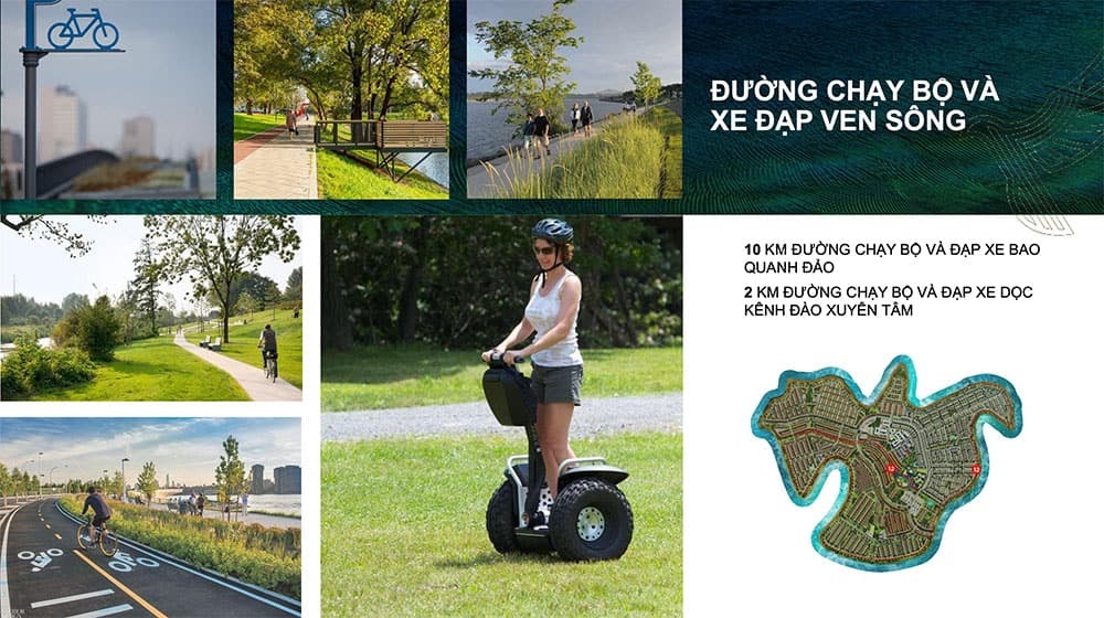 Ven sông là đường chạy bộ và khu vực đạp xe đạp